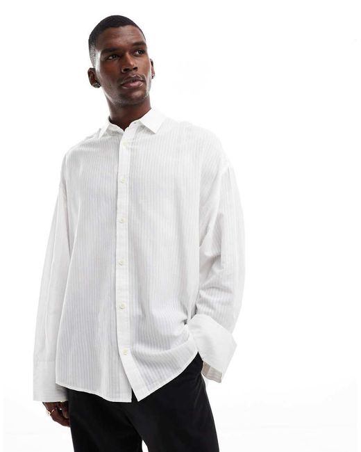 ASOS White Volume Oversized Shirt for men