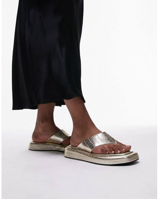 TOPSHOP Black Jonah Toe Post Footbed Sandal