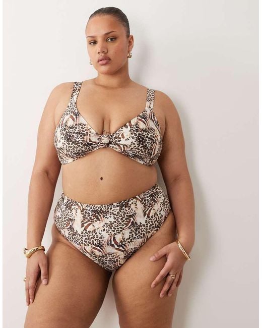 South Beach Brown Knot Front Bikini Top