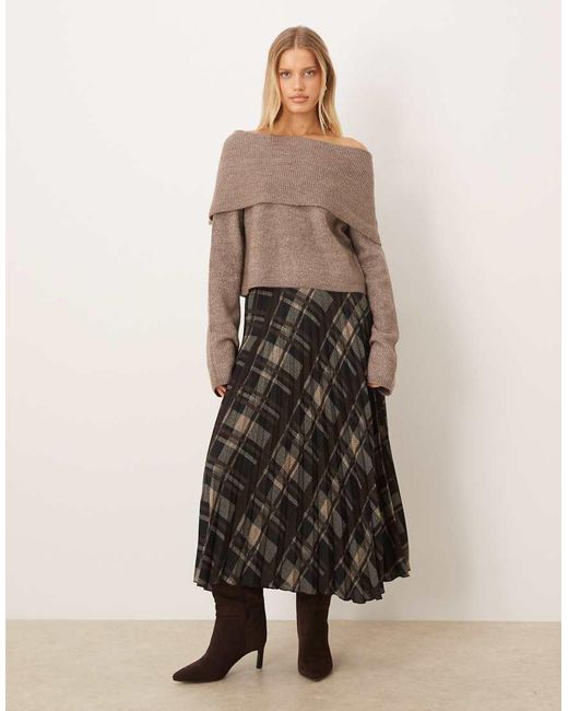 Mango Natural Pleated Maxi Skirt