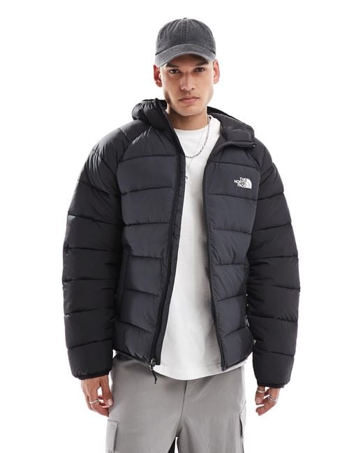 The North Face Blue Laurez Logo Hooded Puffer Jacket for men