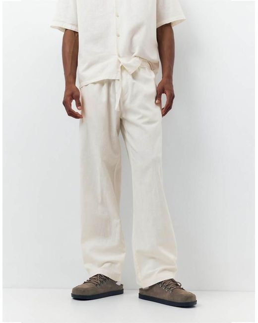 Pull&Bear Broek Van Linnenmix in het White voor heren