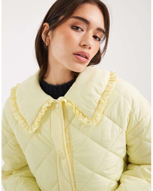 Miss Selfridge Natural Quilted Maxi Coat