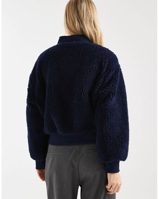 ASOS Blue Borg Bomber Jacket