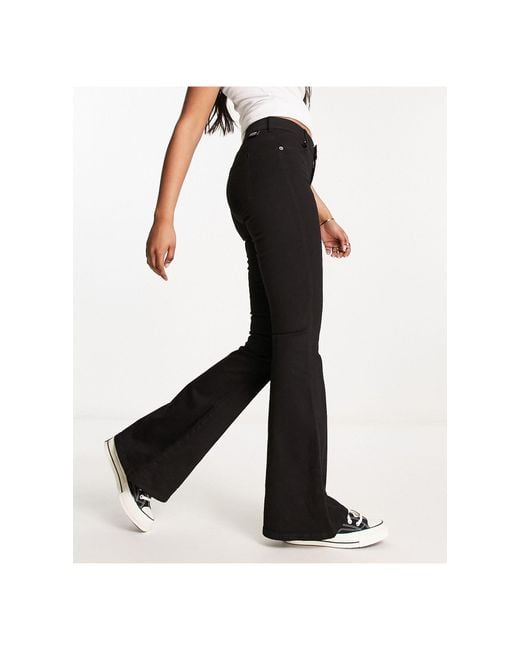 Smitsom sygdom Whirlpool levering Dr. Denim Macy Flare Jeans in Black | Lyst