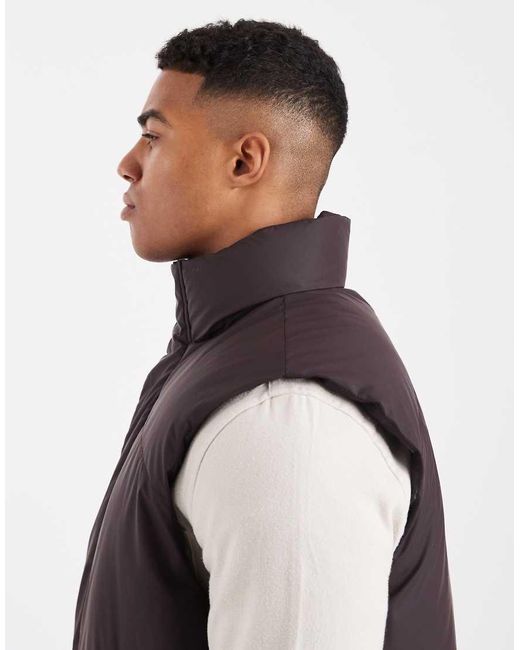 ASOS Brown Puffer Gilet for men