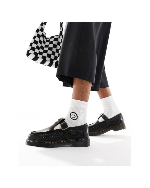 Dr. Martens Black Adrian Woven Mary Jane Loafers for men
