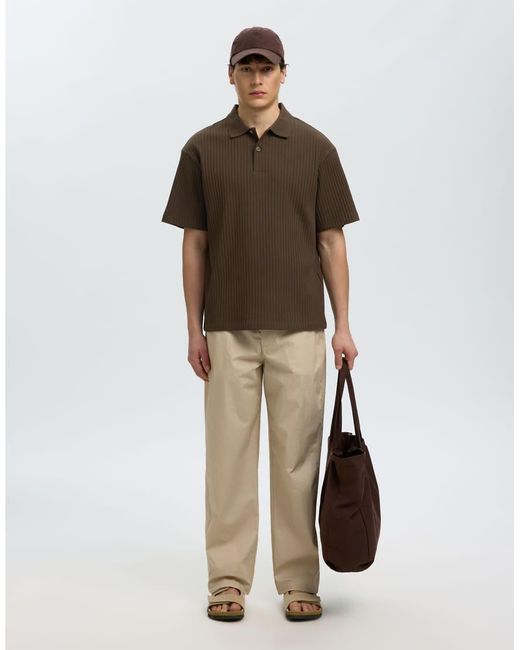 SELECTED Poloshirt in het Brown voor heren
