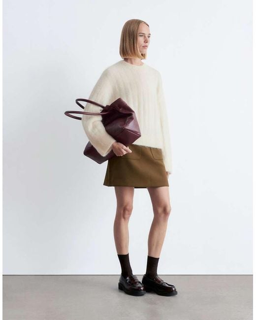 & Other Stories Natural Supersoft Fluffy Mohair And Wool Wide Rib Jumper