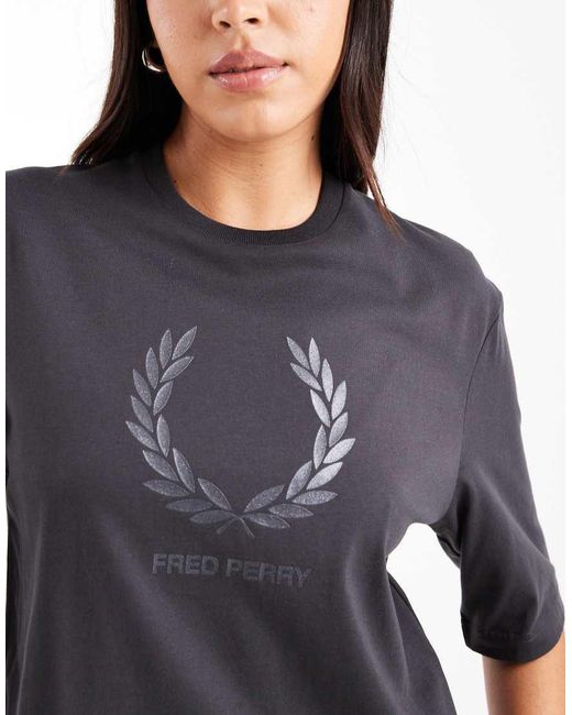 Fred Perry Blue Glitter Logo T-Shirt