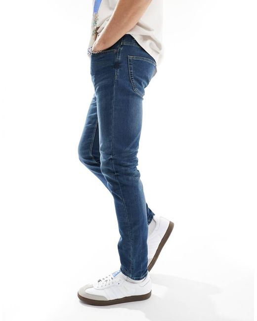 Only & Sons Blue Slim Fit Mid Wash Jeans for men