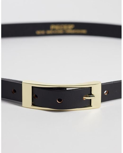 Pieces Gray Leather Belt With Gold Rectangular Buckle