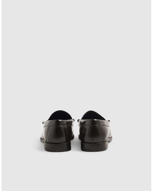 River Island White Leather Tassel Loafers for men
