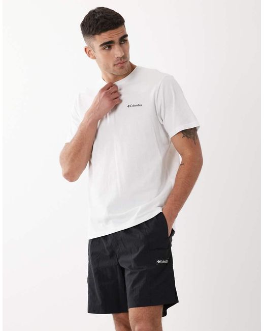 Columbia White Sequoia Grove Woven Shorts for men