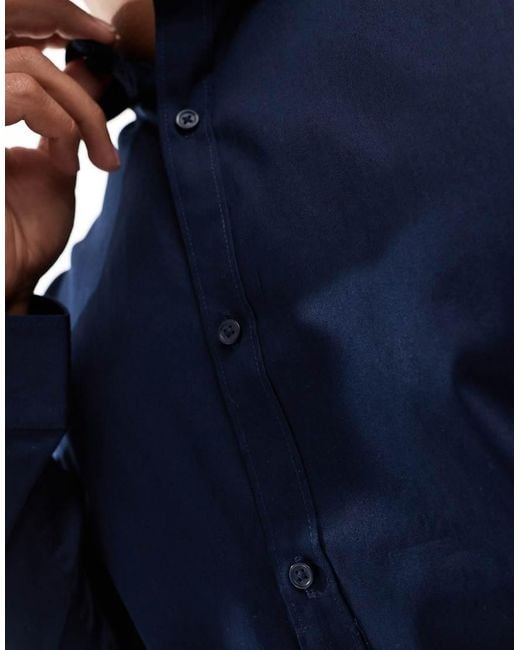 Jack & Jones Blue Premium Slim Fit Stretch Smart Shirt for men