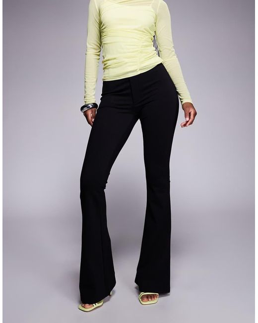 Pantalones De Campana Negros Con Cinturilla Sartorial De Punto Roma Premium De ASOS de color Blue