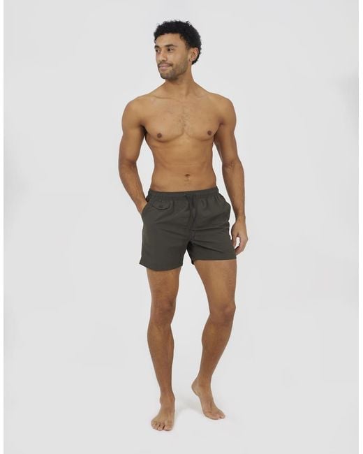 Brave Soul Green Elasticated Swimshorts for men