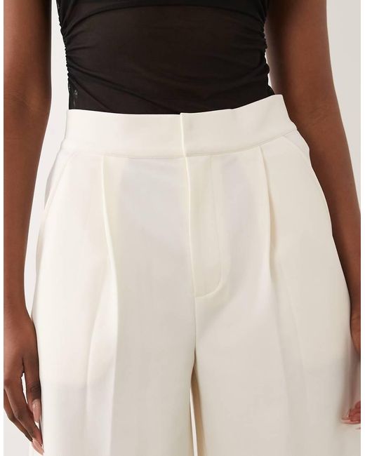 ASOS Natural Slinky Twill Tailored Bermuda Short