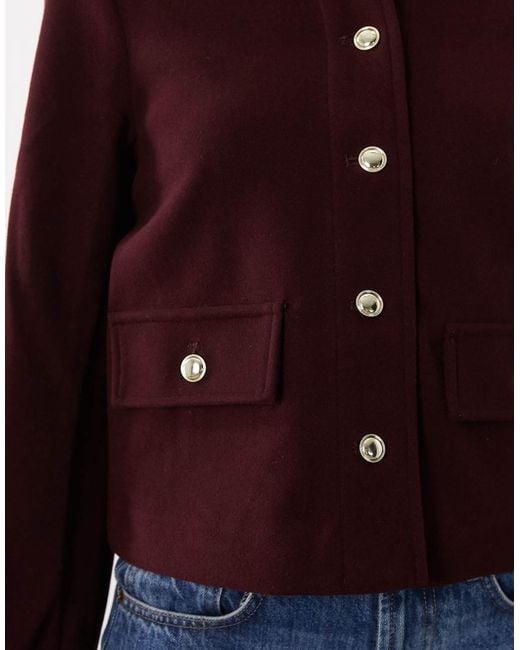 New Look Red Button Down Shacket