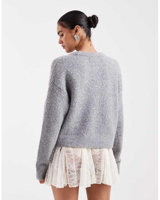 ASOS Brown Sheer Lace Godet Mini Skirt