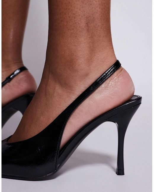 Public Desire Black – tilapia – slingback-absatzschuhe