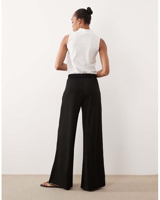 JDY Tall Black High Wasted Wide Leg Trouser