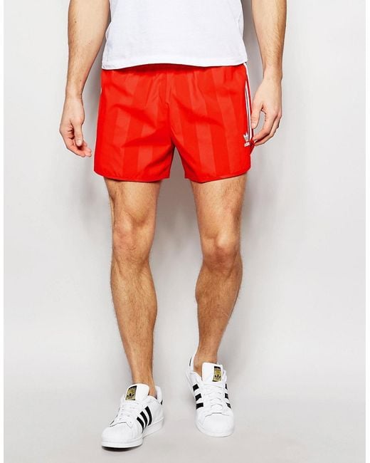 Adidas Originals Red Retro Shorts Aj6934 for men