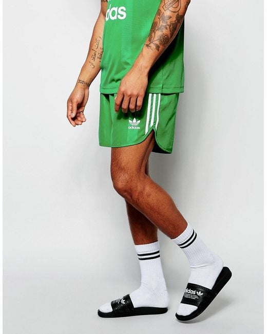 Adidas Originals Green Retro Shorts Aj6936 for men