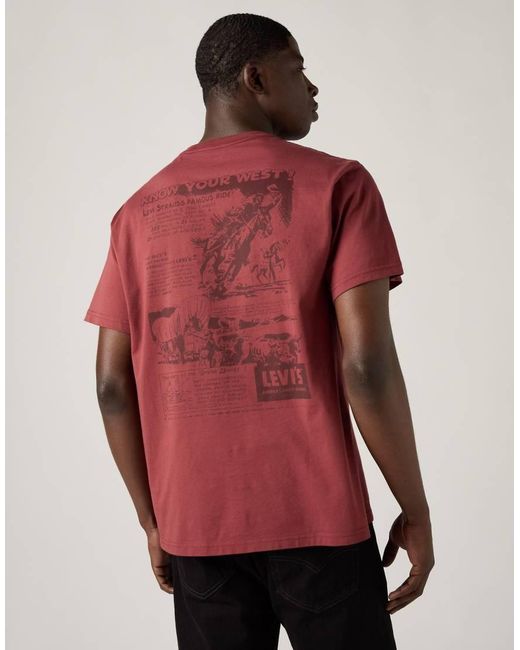 Camiseta Roja Holgada De Algodón Levi's de hombre de color Red