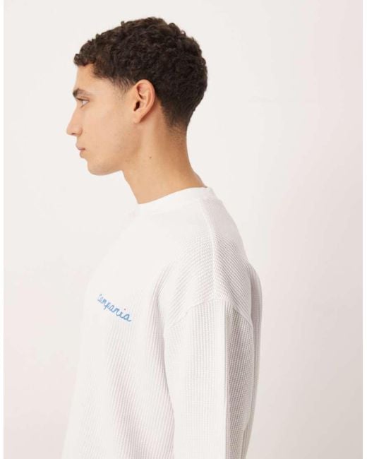 ASOS White Super Heavyweight Oversized T-shirt With Lemon Graphic And Embroidery for men