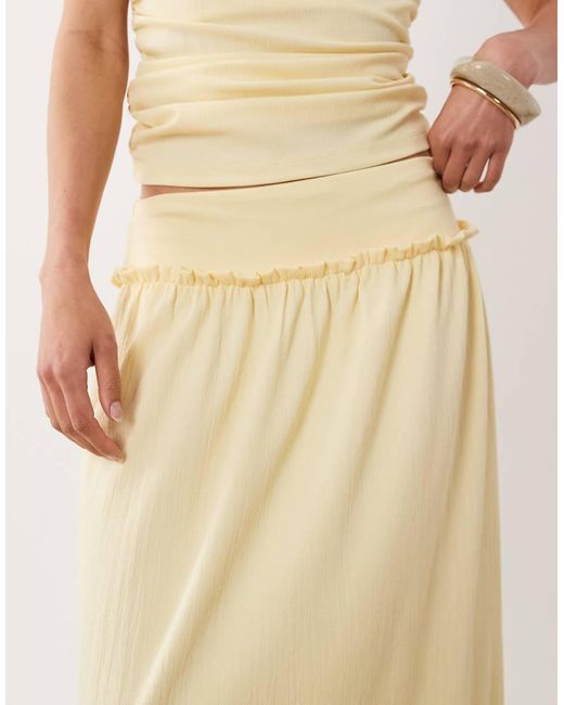 ASOS Natural Ruched Seam Midi Skirt