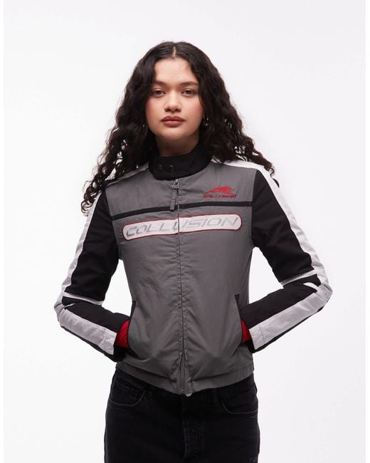 Collusion Black Padded Motorcross Jacket