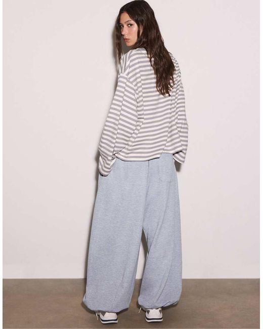 Stradivarius Blue Balloon Jogger Trousers With Stoppers