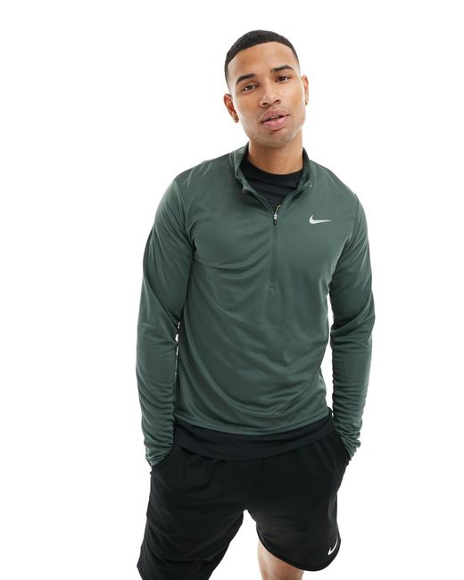 Dri-fit pacer - top manches longues à col zippé - vintage Nike pour homme en coloris Green