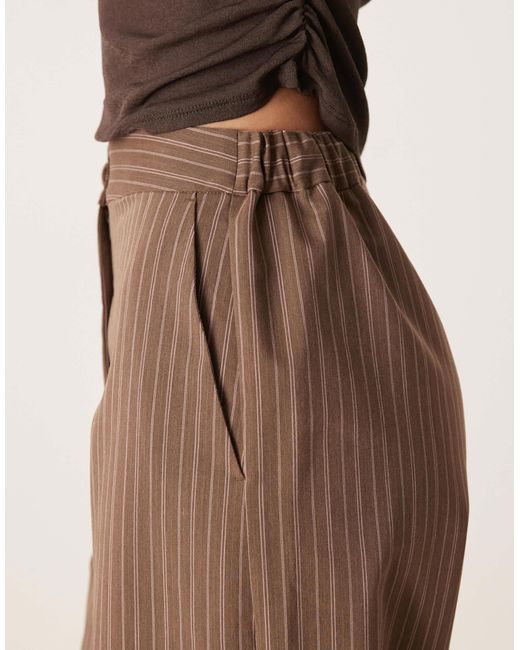 ASOS Natural Tall Tailored Relaxed Straight Leg Trousers