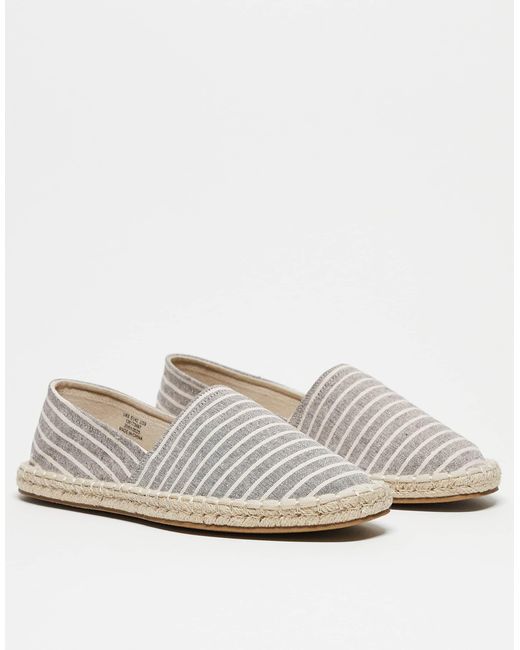 ASOS – gestreifte espadrilles aus canvas in White für Herren
