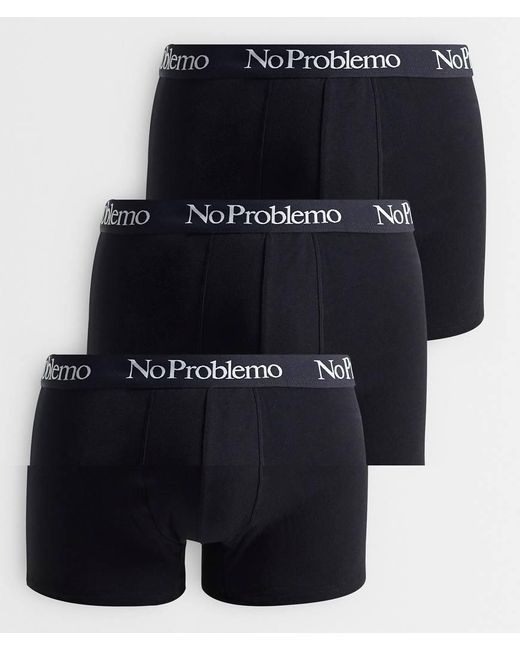 No Problemo Blue 3 Pack Cotton Rich Boxers for men