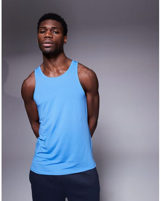 4505 Blue Lightweight Quick Dry Mesh Running Singlet for men