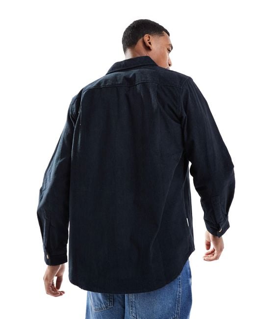 Parlez – ayr – langärmliges hemd aus cord in Blue für Herren