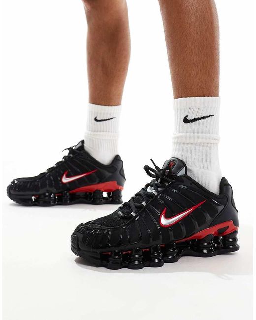 red nike shox tl