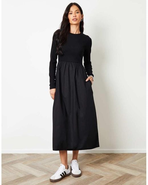 Maxi Dress Next Rust Dress Threadbare Rib Jersey 2-In-1 Midi Dress With Poplin Skirt In Black Lyst UK Maxi Dress Next Rust Dress Threadbare Rib Jersey 2-In-1 Midi Dress With Poplin Skirt In Black Lyst UK