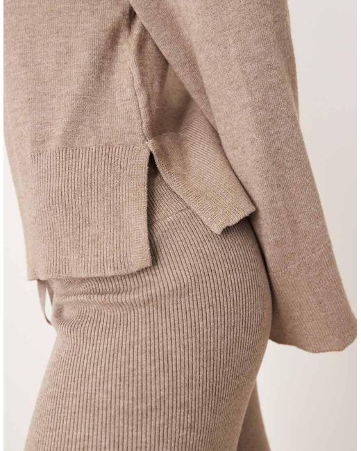 Gina Tricot Natural Co-ord Long Sleeve Crew Neck Fine Knit Jumper