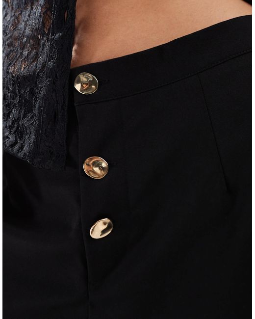 ASOS Blue Tailored High Waisted Wide Leg Trouser With Trims