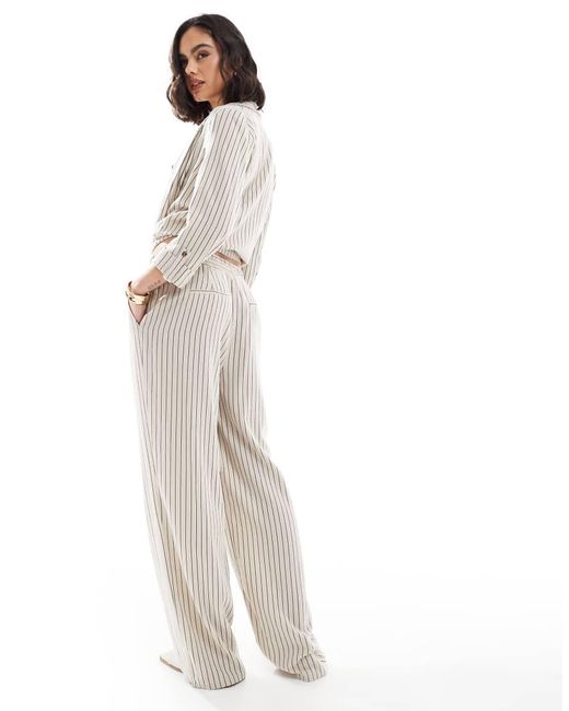 Vero Moda White Mix And Match Linen Touch Wide Leg Trouser Co-ord