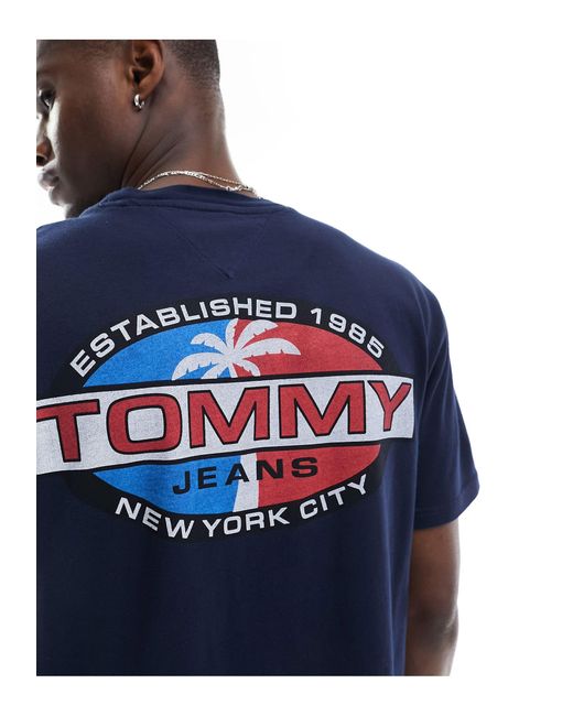 Tommy Hilfiger Blue Graphic Backprint Palm Tree T-shirt for men