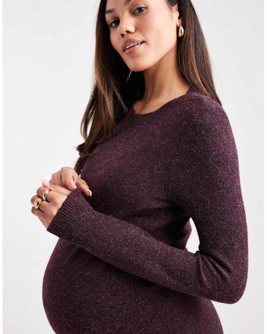 Vero Moda Red Soft Knit Crew Neck Mini Dress