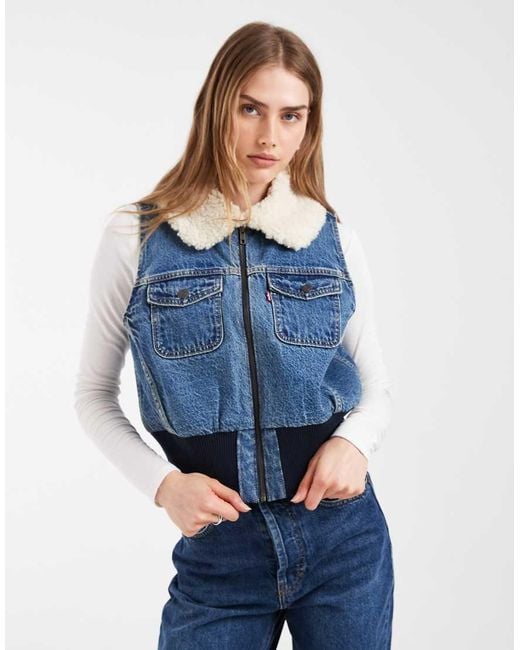Levi's Blue Tiny Sherpa Vest