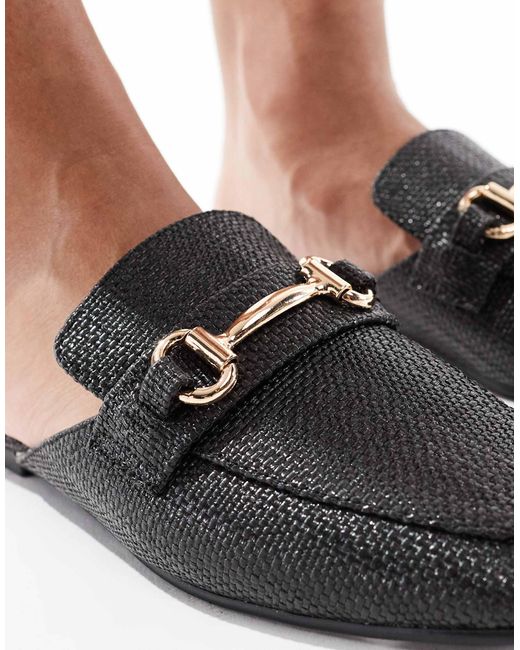 London Rebel White – loafer-mules aus bast