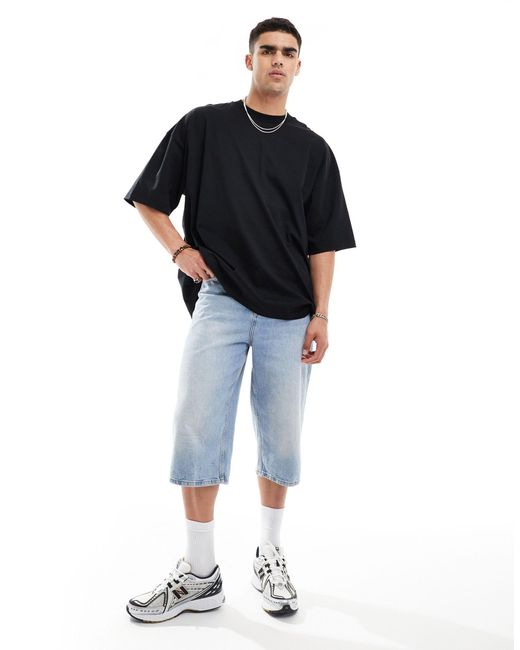 T-shirt ultra oversize à imprimé grunge ASOS pour homme en coloris Black