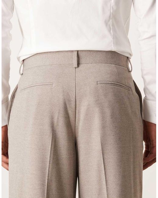 ASOS Natural Loose Suit Trousers for men